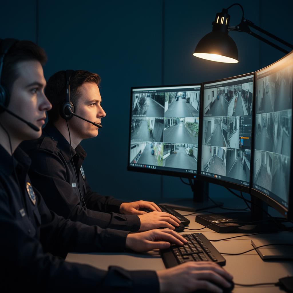 Sentrix Global SOC team reviewing live security camera footage